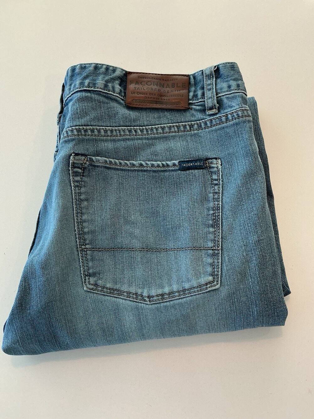 Faconnable Men’s Tailored Denim Blue Jeans Size 36/32